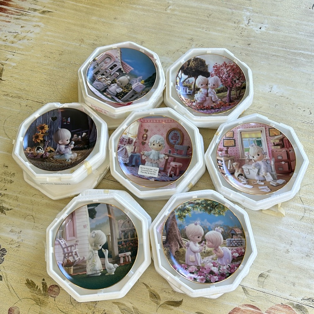 7 plates from Hamilton's Classic Collection,  Precious Moments.